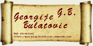 Georgije Bulatović vizit kartica